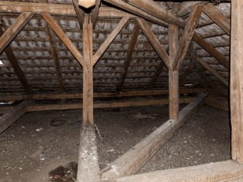 Rustic Attic. Old Garret, Attic Loft / Roof Construction